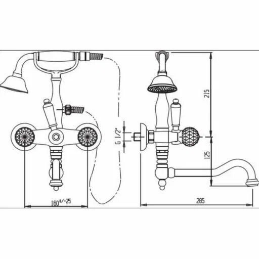Смеситель для ванны Cezares First FIRST-PBV2-02-M